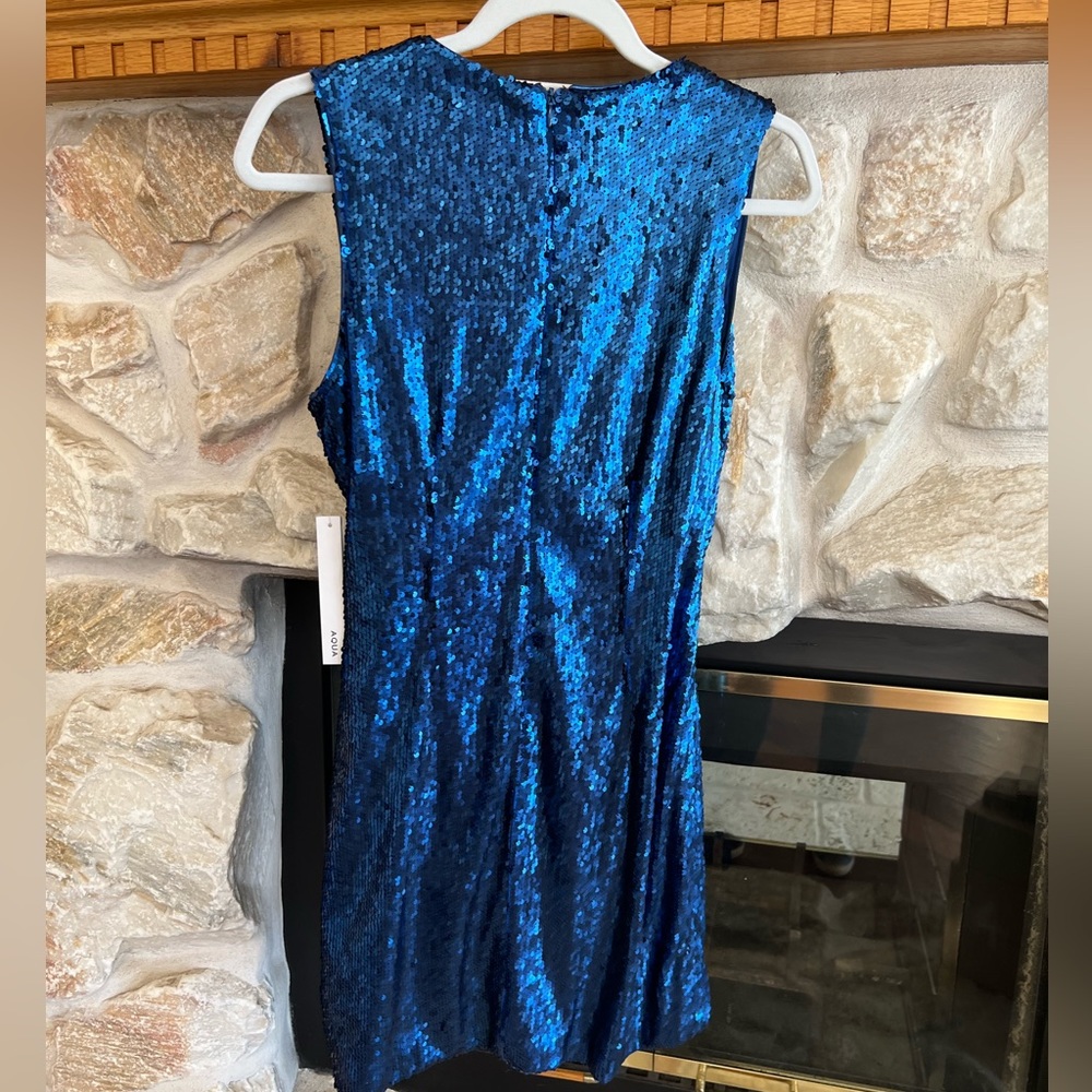 NWT!!! Aqua cobalt blue party dress! Never worn!! Size Small. - Picture 4 of 5